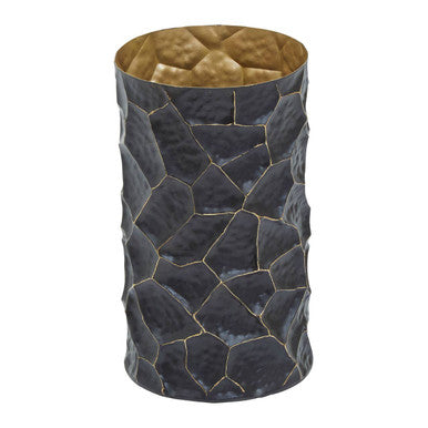 Akola Black and Gold Metal Small Vase
