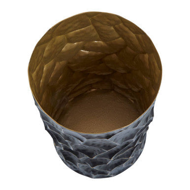 Akola Black and Gold Metal Small Vase