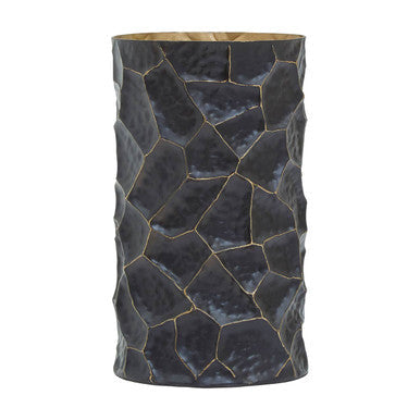 Akola Black and Gold Metal Small Vase