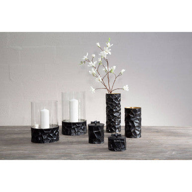Akola Black and Gold Metal Small Vase