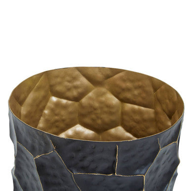 Akola Black and Gold Metal Small Vase