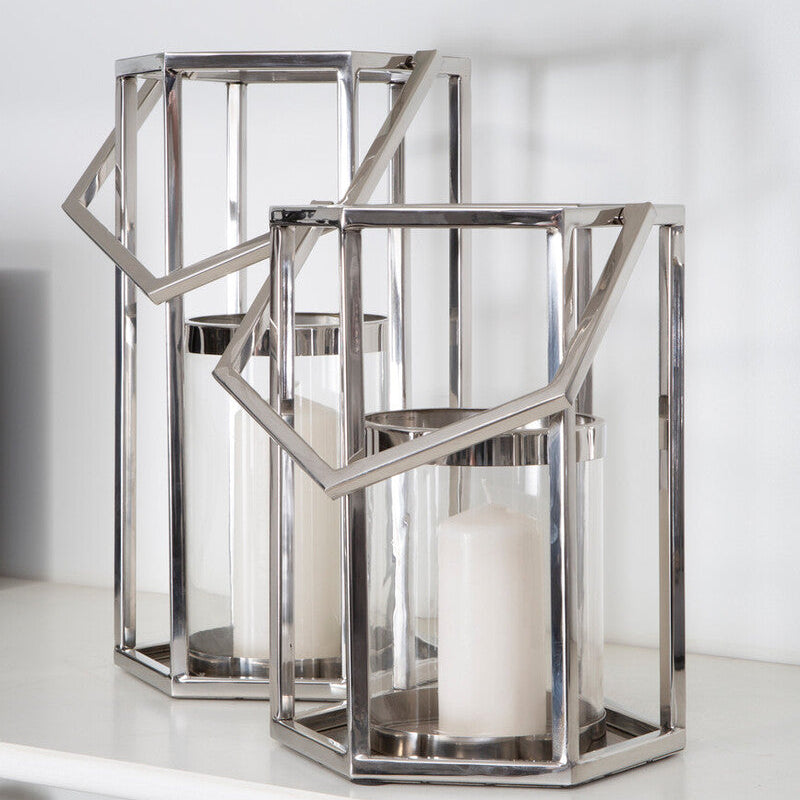 Herber Large Silver Hexagonal Lantern