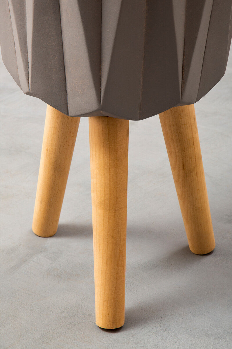 Darnell Small Grey Faceted Planter