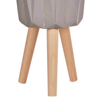 Darnell Small Grey Faceted Planter