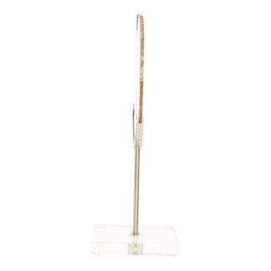 Bowerbird White And Silver Agate Sculpture
