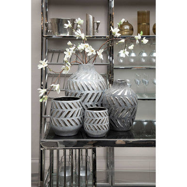 Helaine Grey and Silver Small Vase