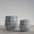 Grey and Silver Large Ceramic Planter | Helaine