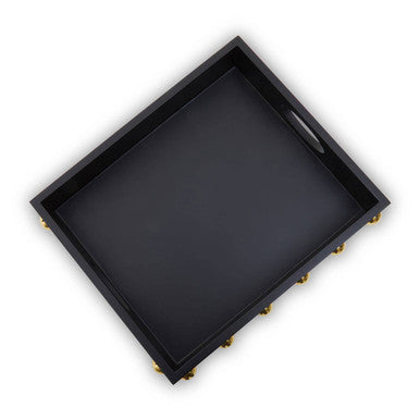 Frida Black and Gold Studded Tray