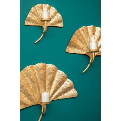 Prato Ginkgo Medium Wall Sconce Candle Holder