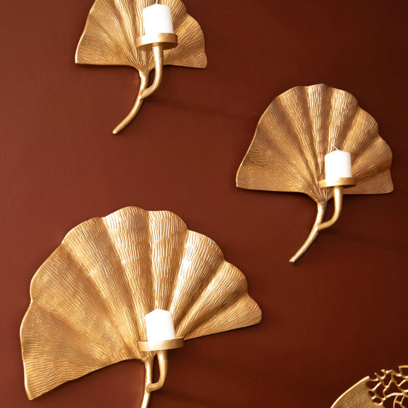 Prato Ginkgo Medium Wall Sconce Candle Holder