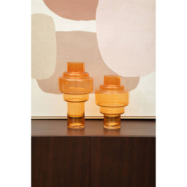 Cayden Large Orange Glass Vase