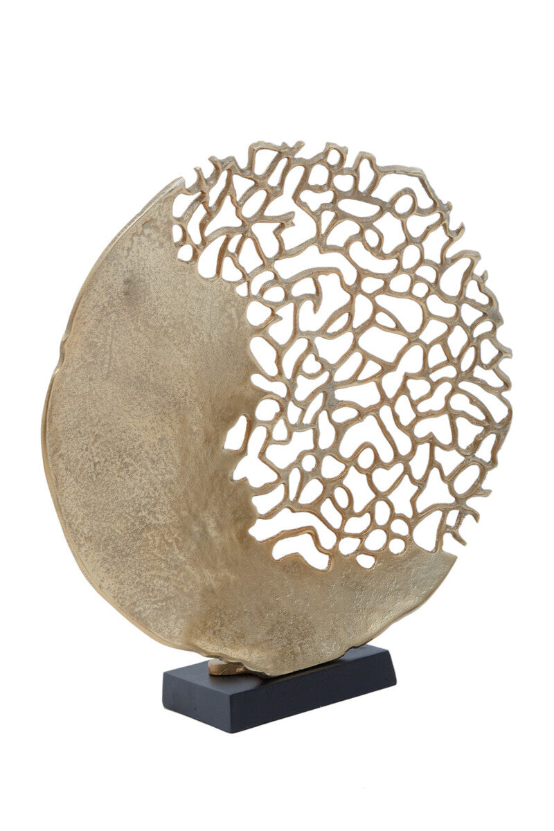 Daito Black And Gold Finish Round Sculpture