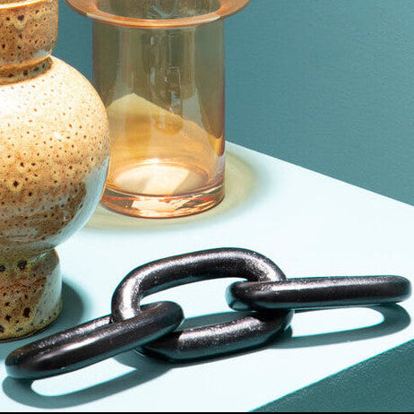 Prato Large Black Aluminium Chain Sculpture