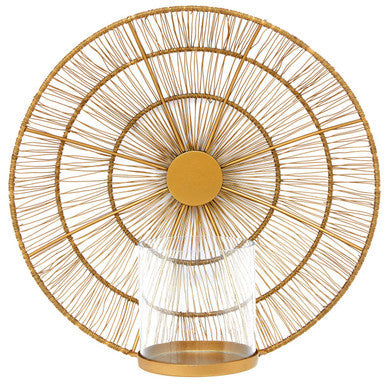 Enzo Gold Wire Wall Sconce Candle Holder