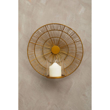 Enzo Gold Wire Wall Sconce Candle Holder