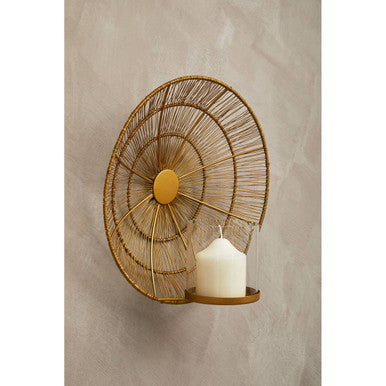 Enzo Gold Wire Wall Sconce Candle Holder