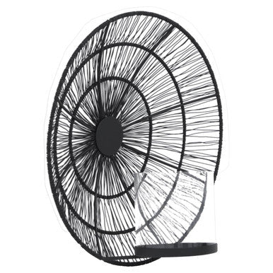 Enzo Black Wire Wall Sconce Candle Holder