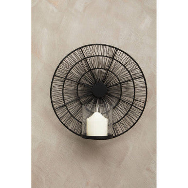 Enzo Black Wire Wall Sconce Candle Holder