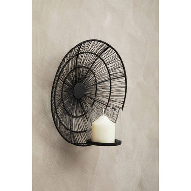 Enzo Black Wire Wall Sconce Candle Holder
