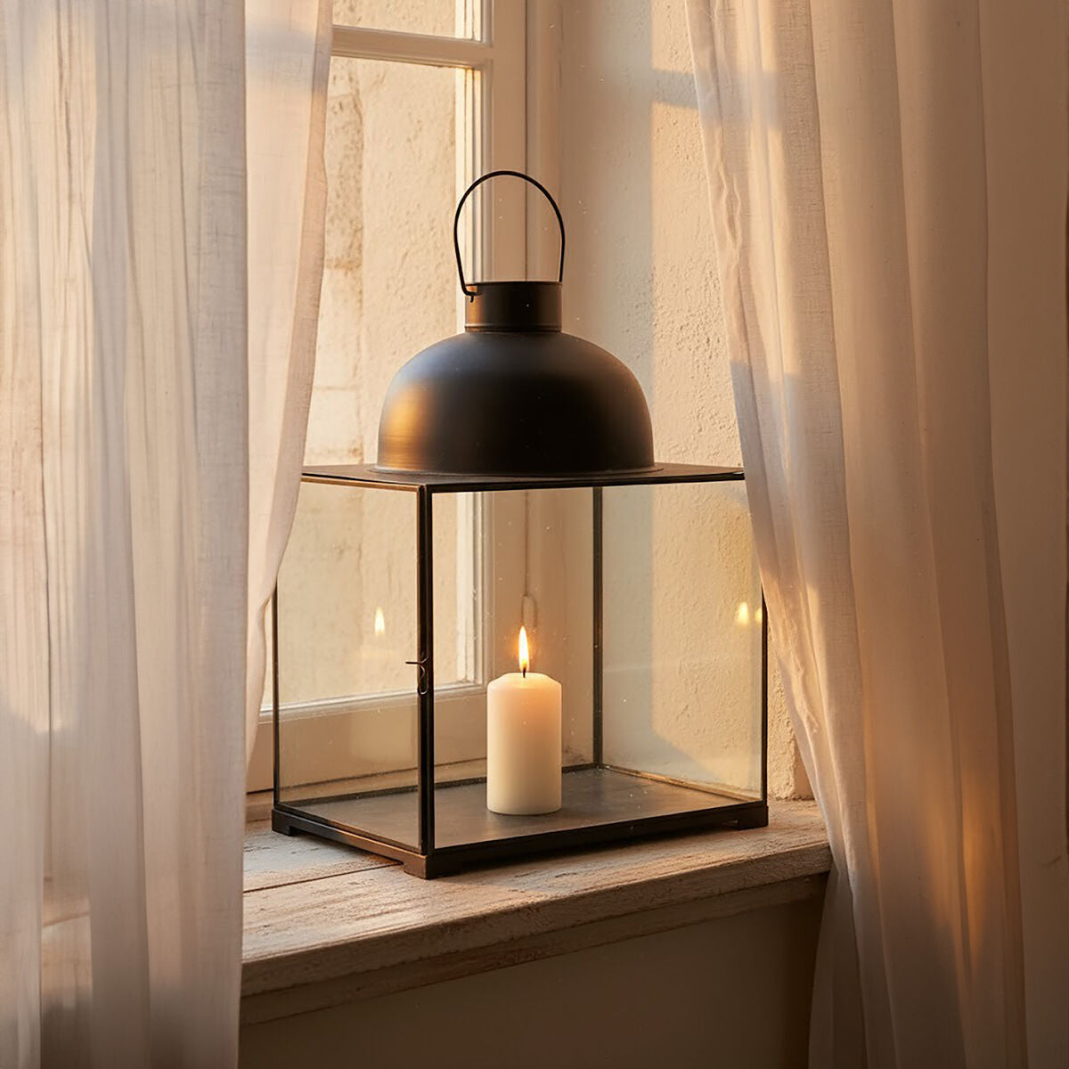 Preston Small Antique Black Lantern