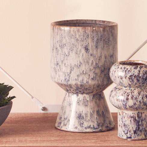 Shai Large Beige Speckled Planter