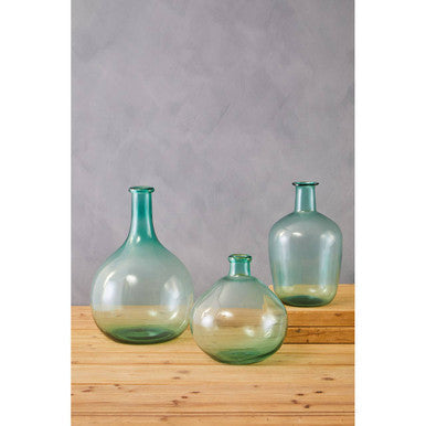 Blue Large Bottle Neck Recycled Glass Vase | Bexley