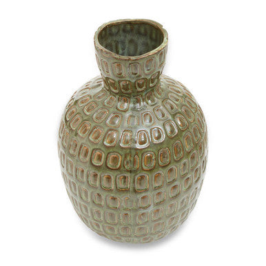 Yana Large Green Textured Ceramic Vase