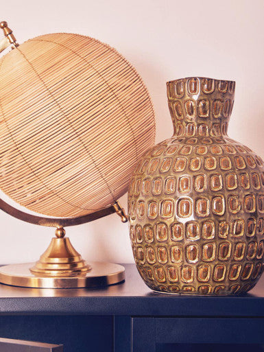 Yana Large Green Textured Ceramic Vase