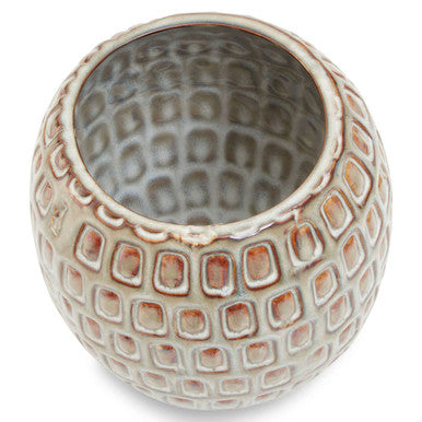 Yana Small Cream Textured Ceramic Planter
