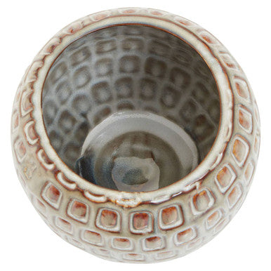 Yana Small Cream Textured Ceramic Planter