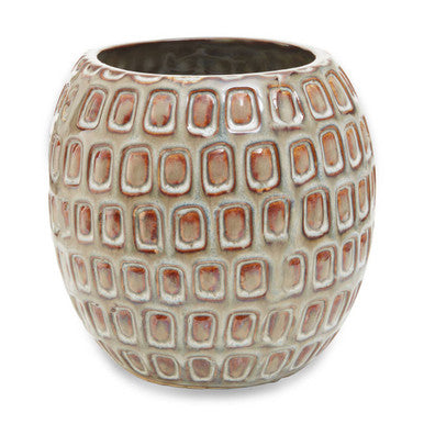 Yana Small Cream Textured Ceramic Planter