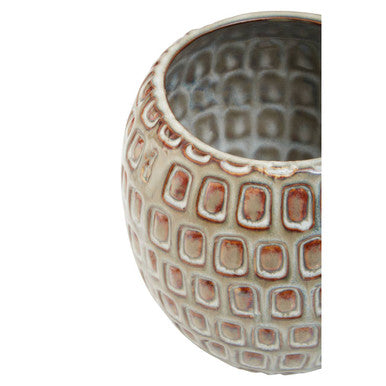 Yana Small Cream Textured Ceramic Planter