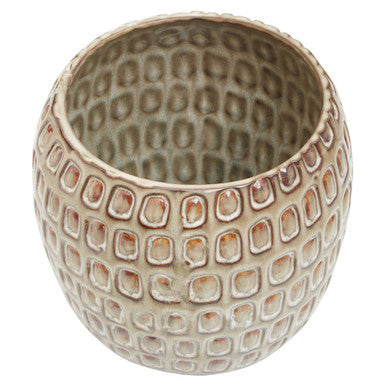 Yana Large Cream Textured Ceramic Planter