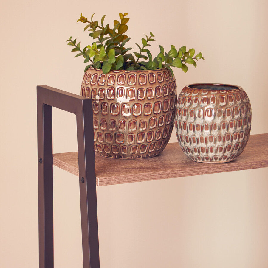 Yana Large Cream Textured Ceramic Planter