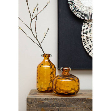 Huda Amber Glass Bottle Vase