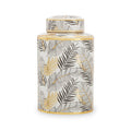 Small Leaf Design Ceramic Jar | Doria