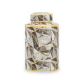 Small Marble Effect Pattern Ceramic Jar | Doria