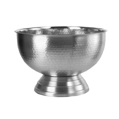 Ankara Silver Stainless Steel Champagne Bowl with Hammered Effect