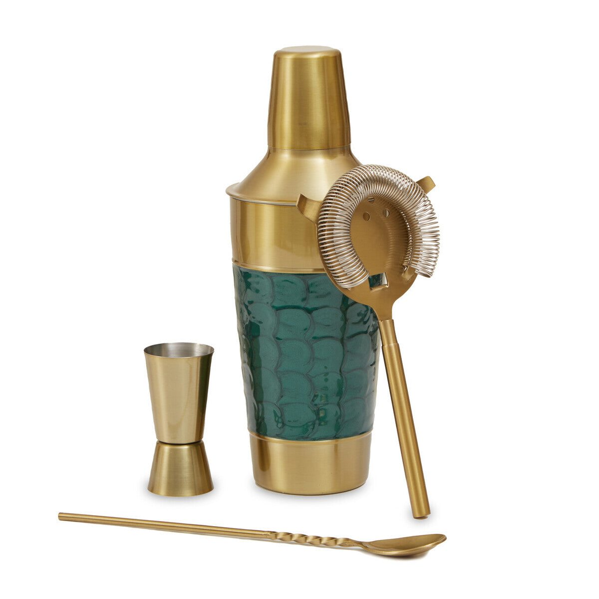 Carolina Green Enamel 4 Piece Cocktail Set