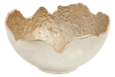 Dion Large Two Toned Silver and Gold Finish Bowl