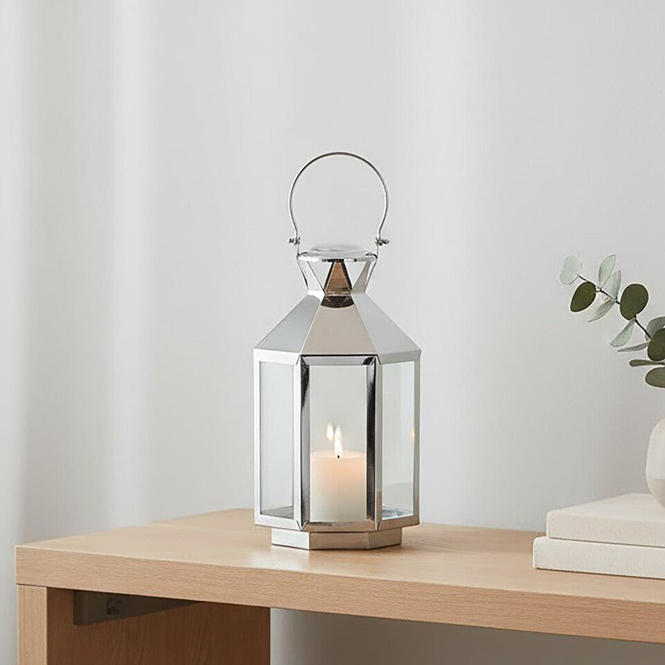 Herber Small Silver Steel Lantern