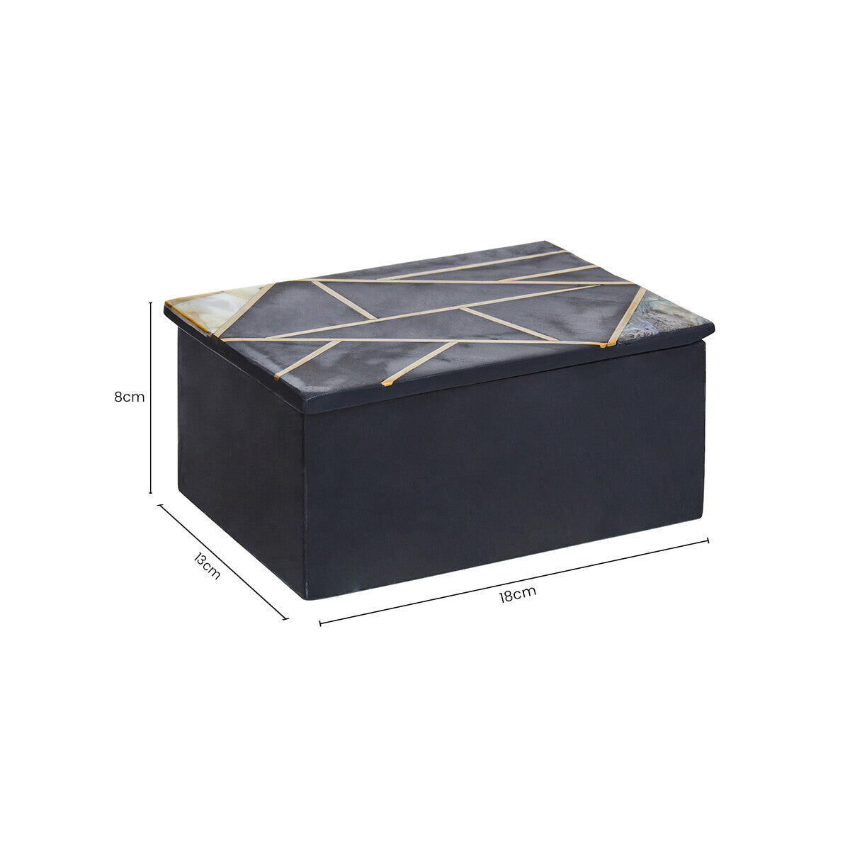 Oriana Large Black Slate with Mother of Pearl Inlay Trinket Box