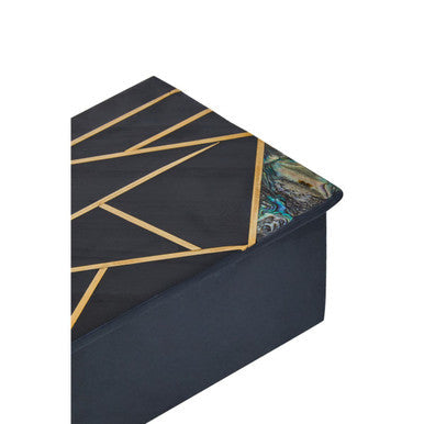 Oriana Large Black Slate with Mother of Pearl Inlay Trinket Box