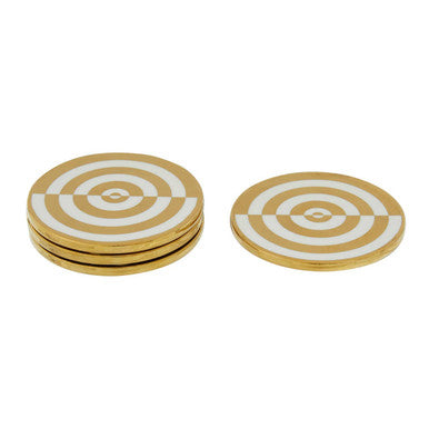 Gold and White  Set Of Four Coasters | Curva