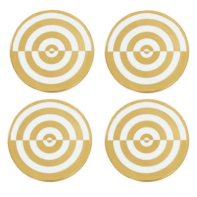 Gold and White  Set Of Four Coasters | Curva