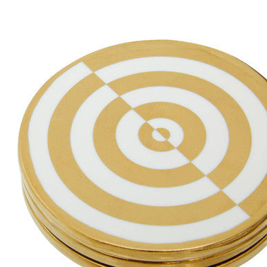 Gold and White  Set Of Four Coasters | Curva