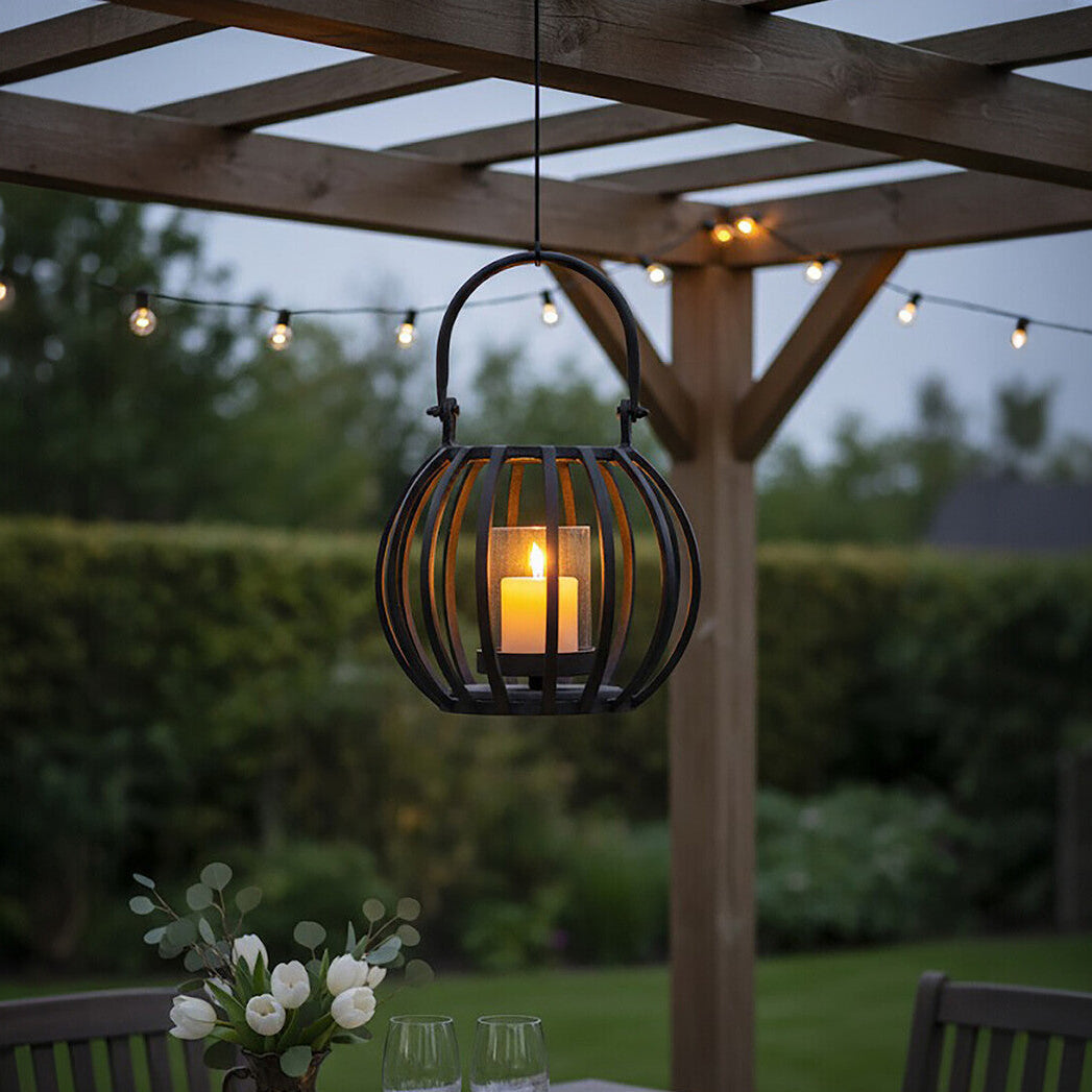 Aura Small Matte Black Finish Lantern