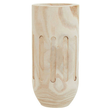 Natural Engraved Wooden Vase | Arlo