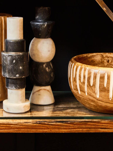 Small Brown And Natural Round Bowl | Arlo