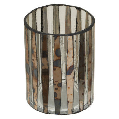 Gaia Smoked Antique Finish Small Candle Holder